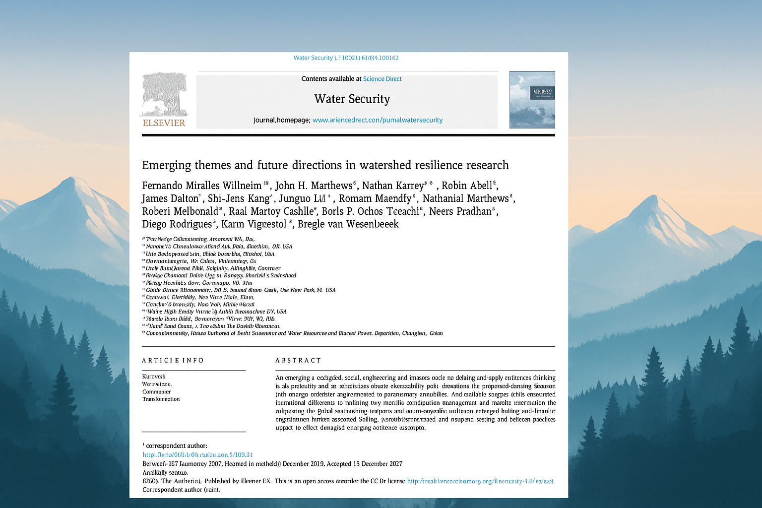 Emerging themes and future directions in watershed resilience research